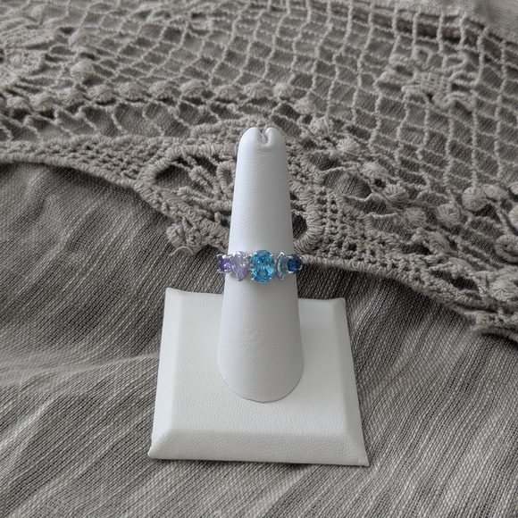 Bomb Party Jewelry - Blue and Purple Bohemian Ring with Silver Setting